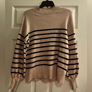 Striped Beige and Black Sweater